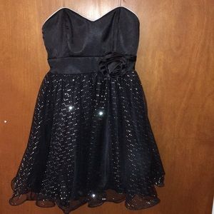 Strapless Black and Silver Dress